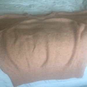 Womens sweater pink with gold specs. Light pink in color